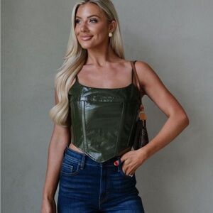 Stylish Olive Green Women's Crop Top